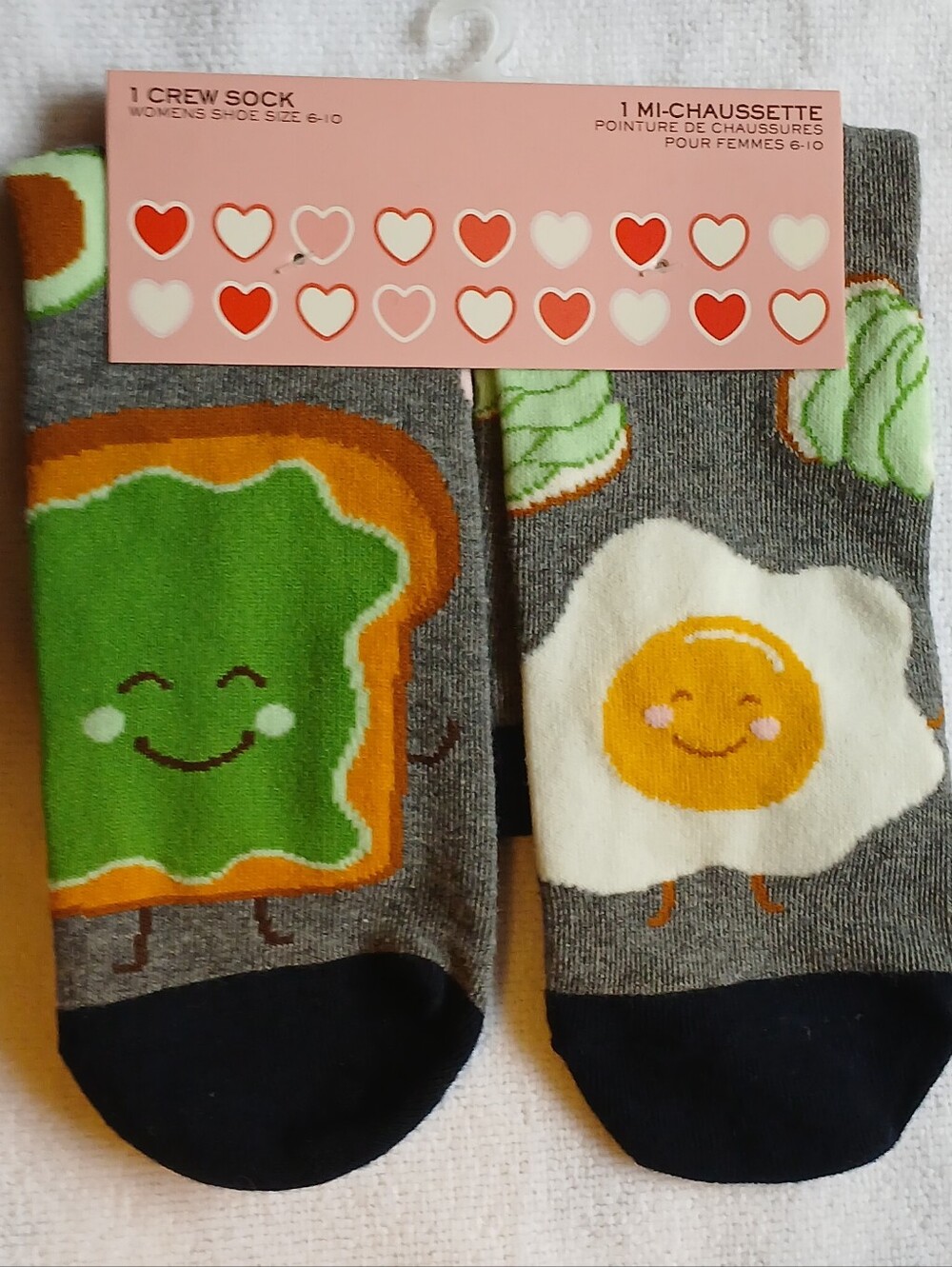 Ladies Avacado Toast Socks Size 6-10